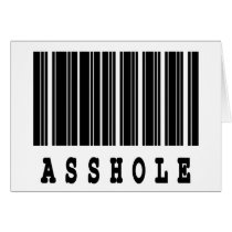 asshole barcode design greeting card