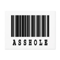 asshole barcode design postcards