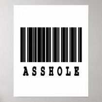 asshole barcode design  poster