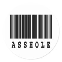 asshole barcode design  round sticker