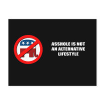 Asshole is not an alternative Lifestyle postcards