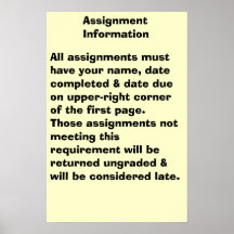 Assignment Information Posters