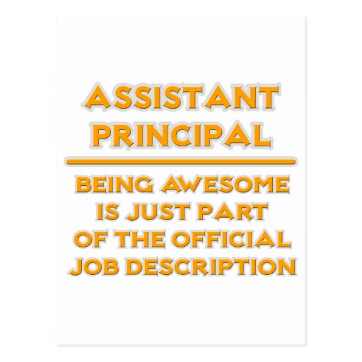 Assistant Principal Official Job Description Postcard Zazzle