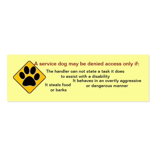 Assisted by service dog cards business card templates (back side)