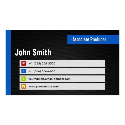 Associate Producer - Stylish Theme QR Code Business Cards (front side)