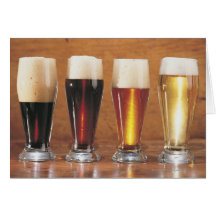 Assorted beers and ales greeting cards
