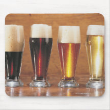 Assorted beers and ales mouse pads