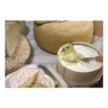 Assorted cheeses photographic print