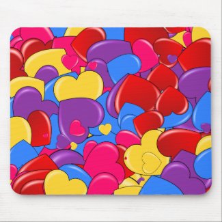 Assortment Candy Coated Valentine Chocolate Hearts mousepad