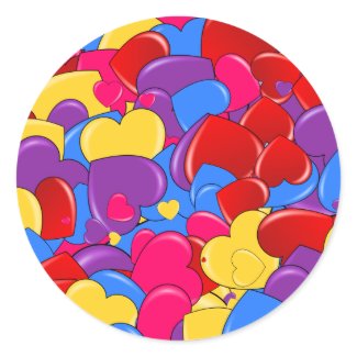 Assortment Candy Coated Valentine Chocolate Hearts sticker