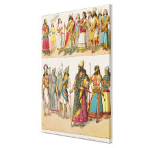 Assyrian Dress, from 'Trachten der Voelker', 1864 Gallery Wrap Canvas