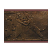 assyrian lion hunt postcards