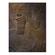 assyrian on the front postcard