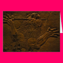 assyrian stone relief in northern mesopotamia cards