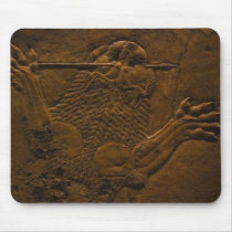 assyrian stone relief in northern mesopotamia mousepads