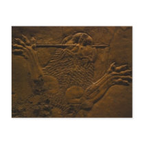 assyrian stone relief in northern mesopotamia postcards