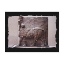 assyrian winged bull postcard