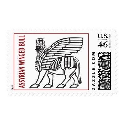 ASSYRIAN WINGED BULL STAMP by ram74sin