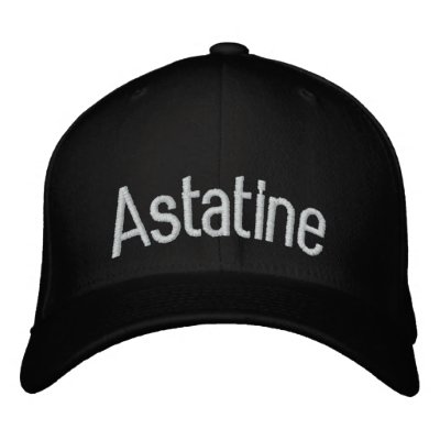 Astatine Embroidered Baseball Caps by ScienceHats