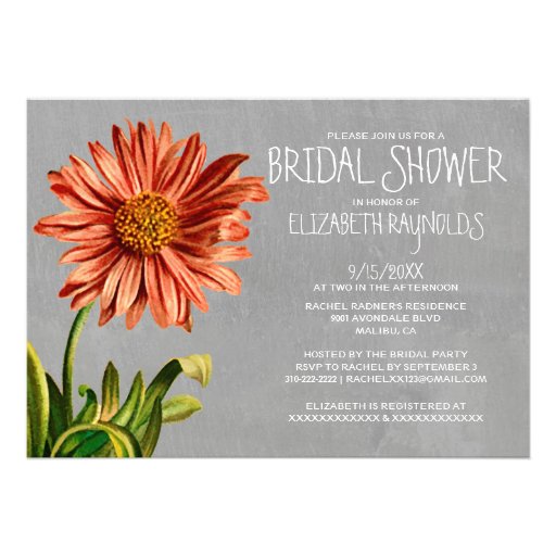 Aster Bridal Shower Invitations