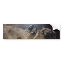 Asteroid bites the dust in space bumper sticker