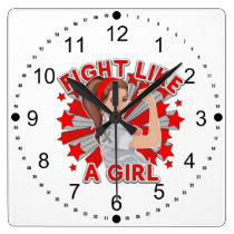 Asthma Awareness Modern Rosie Fight Wallclock