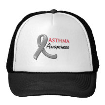 Asthma Awareness Ribbon Mesh Hats