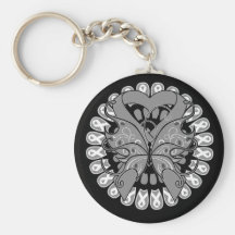 Asthma Butterfly Circle of Ribbons Keychains
