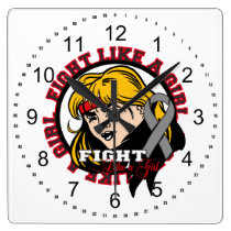 Asthma Fight Like A Girl Attitude Square Wall Clock
