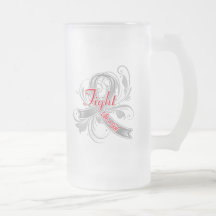 Asthma Fight Like a Girl Flourish Coffee Mugs