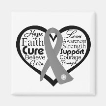 Asthma Heart Ribbon Collage Fridge Magnet