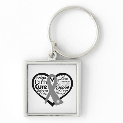 Asthma Heart Ribbon Collage Key Chains by diseaseapparel