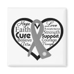 Asthma Heart Ribbon Collage Fridge Magnet