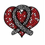 Asthma Mosaic Heart Ribbon Sculpture