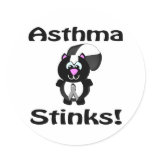 Asthma Stinks Skunk Awareness Design Round Sticker