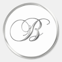 Astilla de la letra del monograma de B en el sello Etiquetas