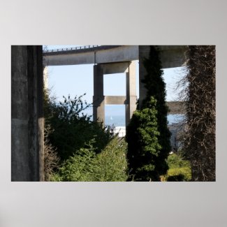 Astoria-Megler Bridge With A Sailboat print