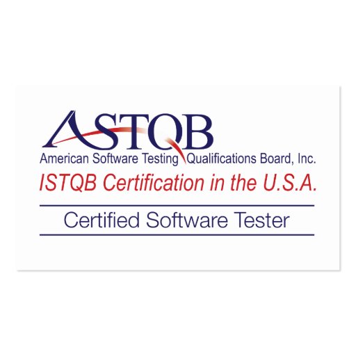 ASTQB Certified Software Tester Business Cards (front side)