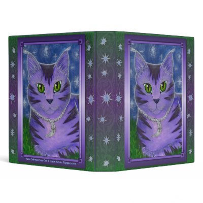 Astra Celestial Moon Star Cat Fantasy Avery Binder by TigerpixieArt