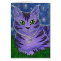 Astra Celestial Moon Stars Cat Fantasy Art Card by TigerpixieArt Astra Celestial Moon Stars Cat Fantasy Art Card