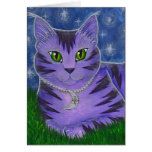 Astra Celestial Moon Stars Cat Fantasy Art Card cards