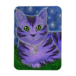 Astra Celestial Moon Stars Cat Fantasy Art Magnet magnets