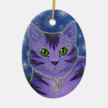Astra Celestial Moon Stars Cat Fantasy Art  Orname ornaments