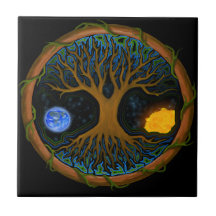 Astral Tree of Life Ceramic Tile