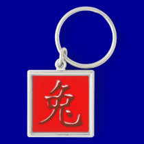 astro chinese rabbit custom background color keychains