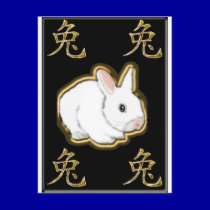 astro chinese rabbit postcards