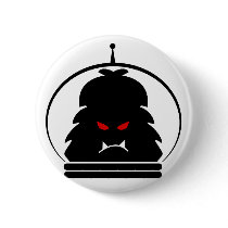 Astro Yeti Black w/ Red Eyes Pinback Buttons
