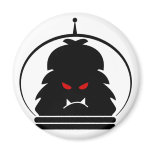 Astro Yeti Black w/ Red Eyes Fridge Magnet