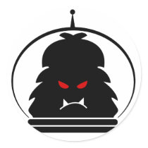 Astro Yeti Black w/ Red Eyes Round Sticker
