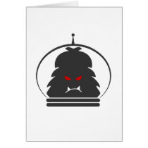 Astro Yeti Gray w/ Red Eyes Greeting Card
